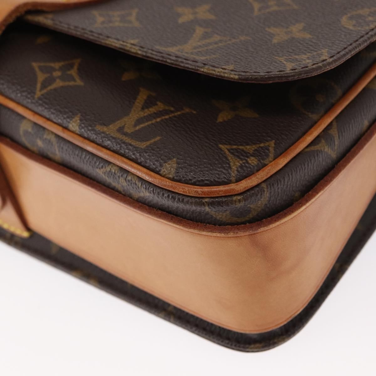 Louis Vuitton Cartouchiere Handbag Monogram Canvas Brown Canvas Shoulder Bag