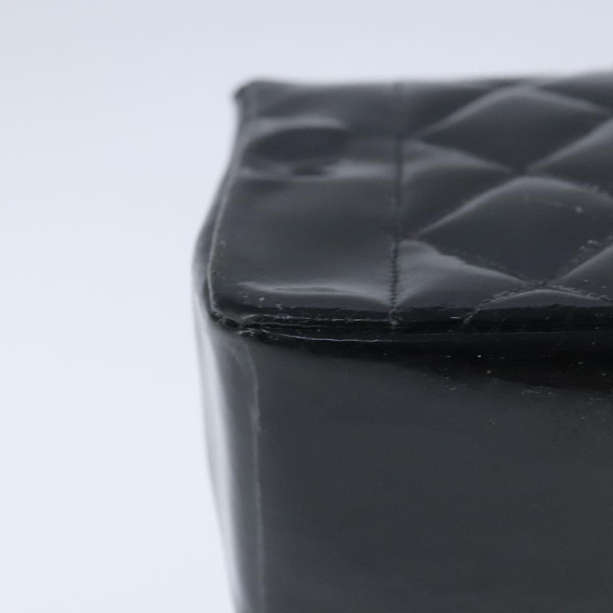 Chanel Vintage So Black Diana Flap Bag Quilted Patent Black Patent_Leather Shoulder Bag Bag