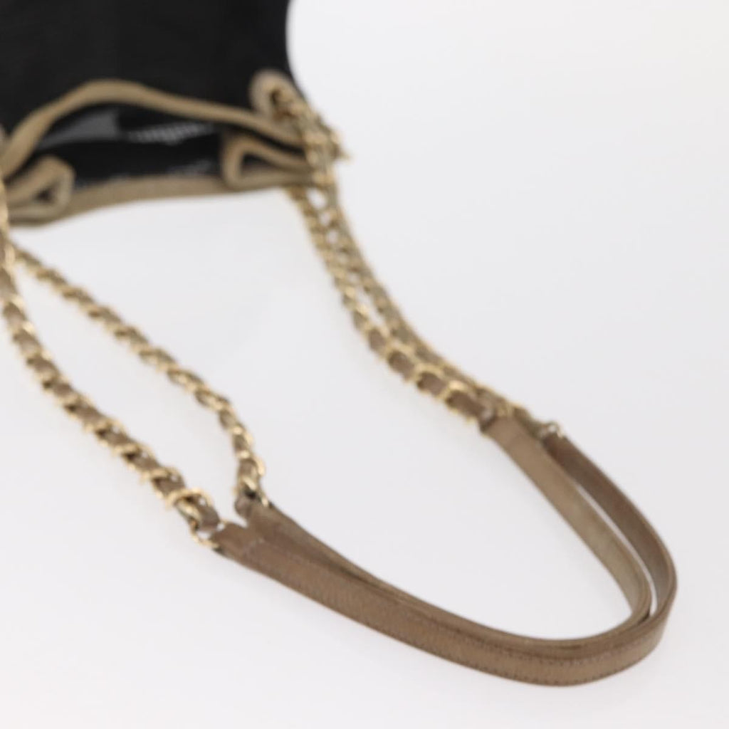 Chanel Chain Bucket Bag Mesh And Leather Black Leather Shoulder Bag Bag