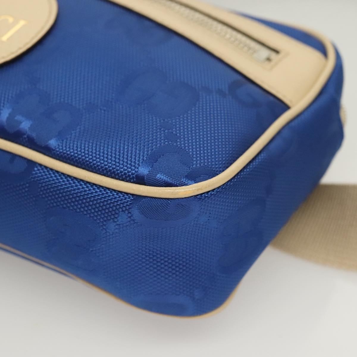 Gucci Off The Grid Belt Bag Gg Econyl Blue Canvas Shoulder Bag Bag (Pre-Owned)