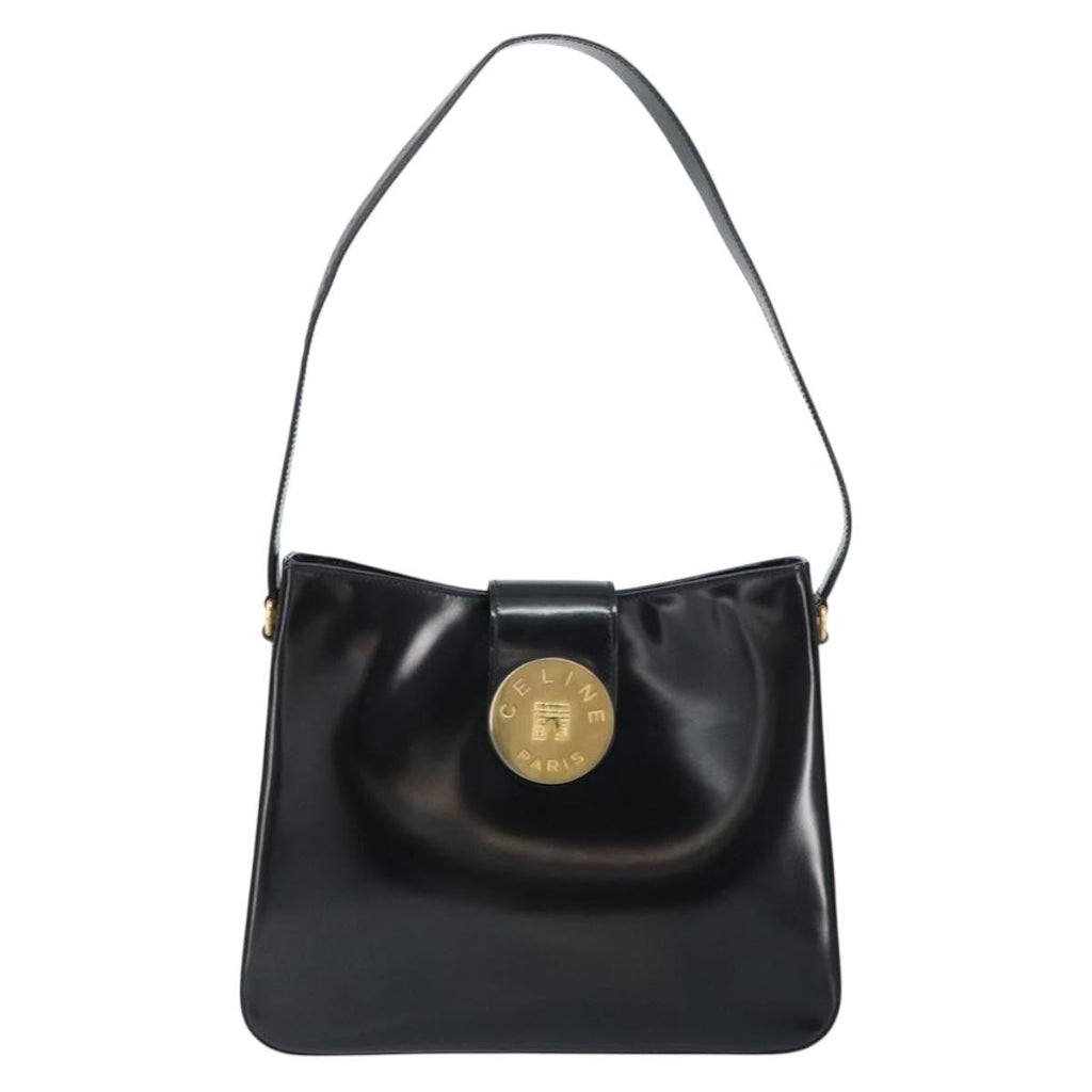 Celine Handbag Patent Leather Black Patent_Leather Shoulder Bag Bag