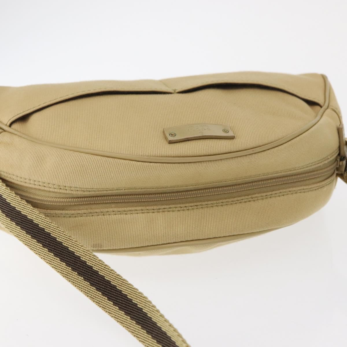 Gucci Vintage Shoulder Bag Canvas Beige Canvas Shoulder Bag Bag (Pre-Owned)