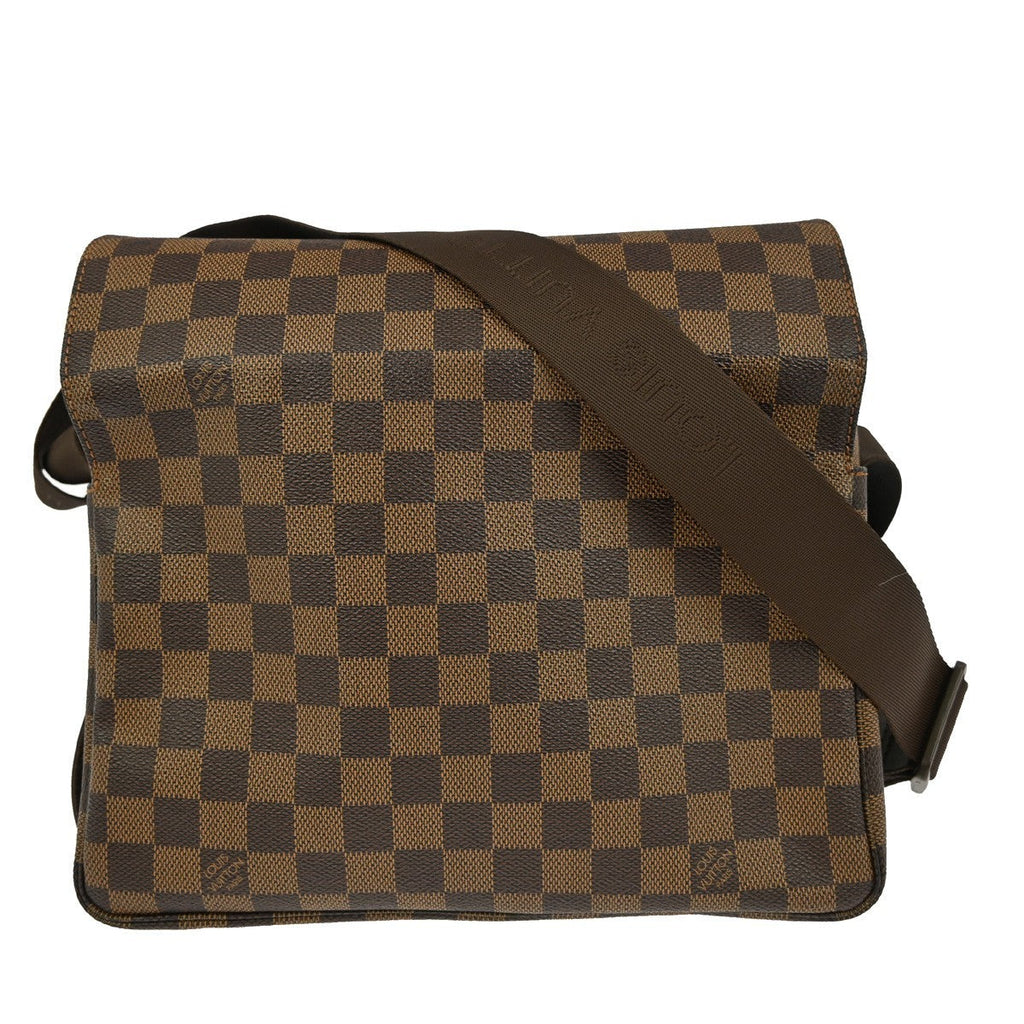 Louis Vuitton Naviglio Handbag Damier Brown Canvas Shoulder Bag