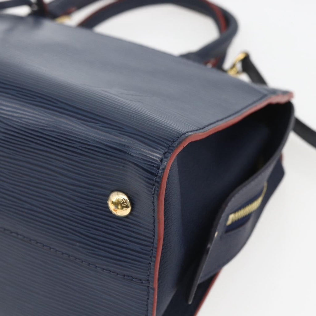 Louis Vuitton Vaneau Handbag Epi Leather Blue Leather Handbag