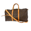 Louis Vuitton Keepall Bandouliere Bag Monogram Canvas Brown Canvas Travel Bag