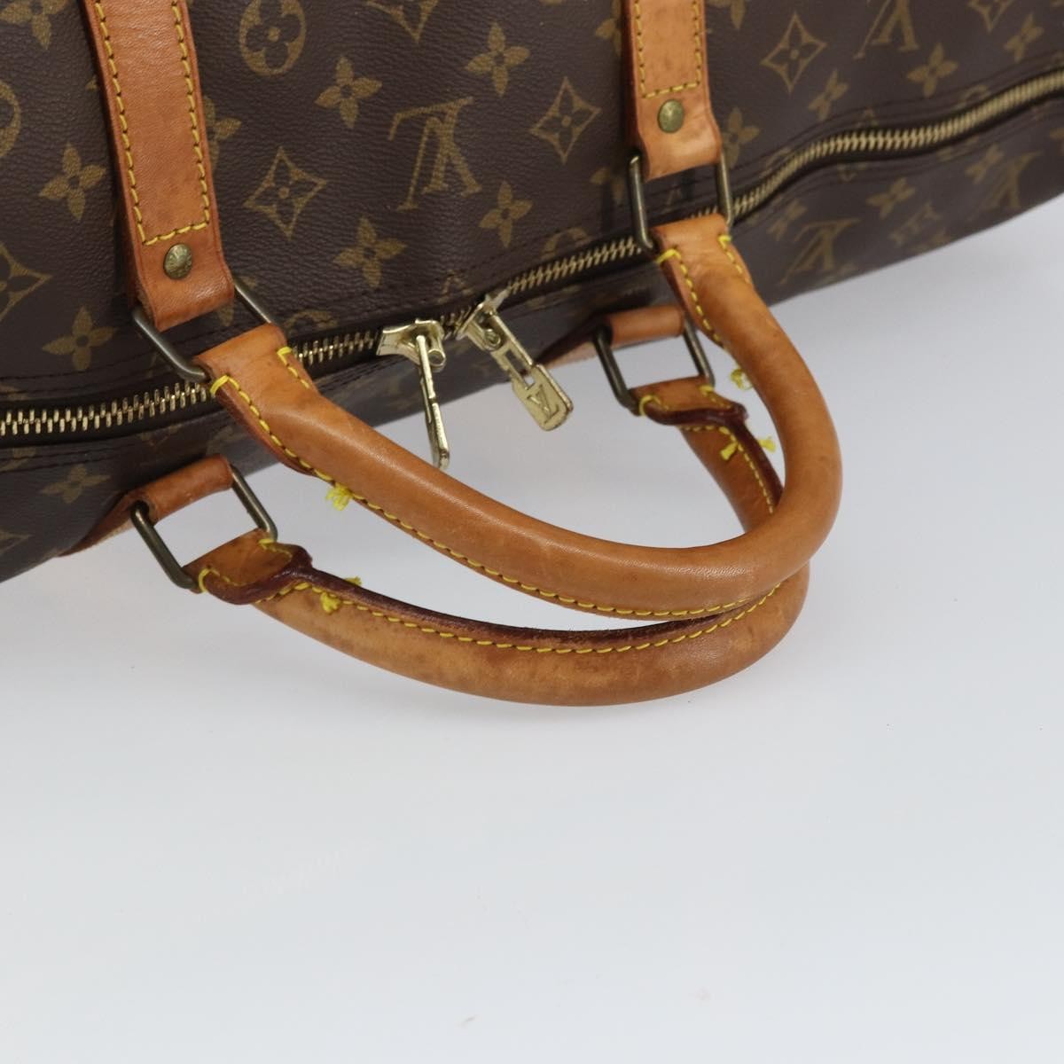 Louis Vuitton Keepall Bandouliere Bag Monogram Canvas Brown Canvas Travel Bag