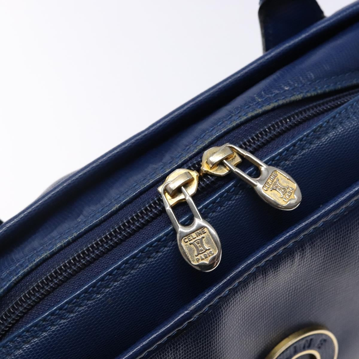 Celine Circle Logo Handbag Leather Blue Leather Bag