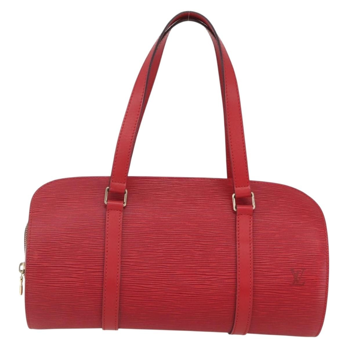 Louis Vuitton Soufflot Handbag Epi Leather Red Leather Shoulder Bag