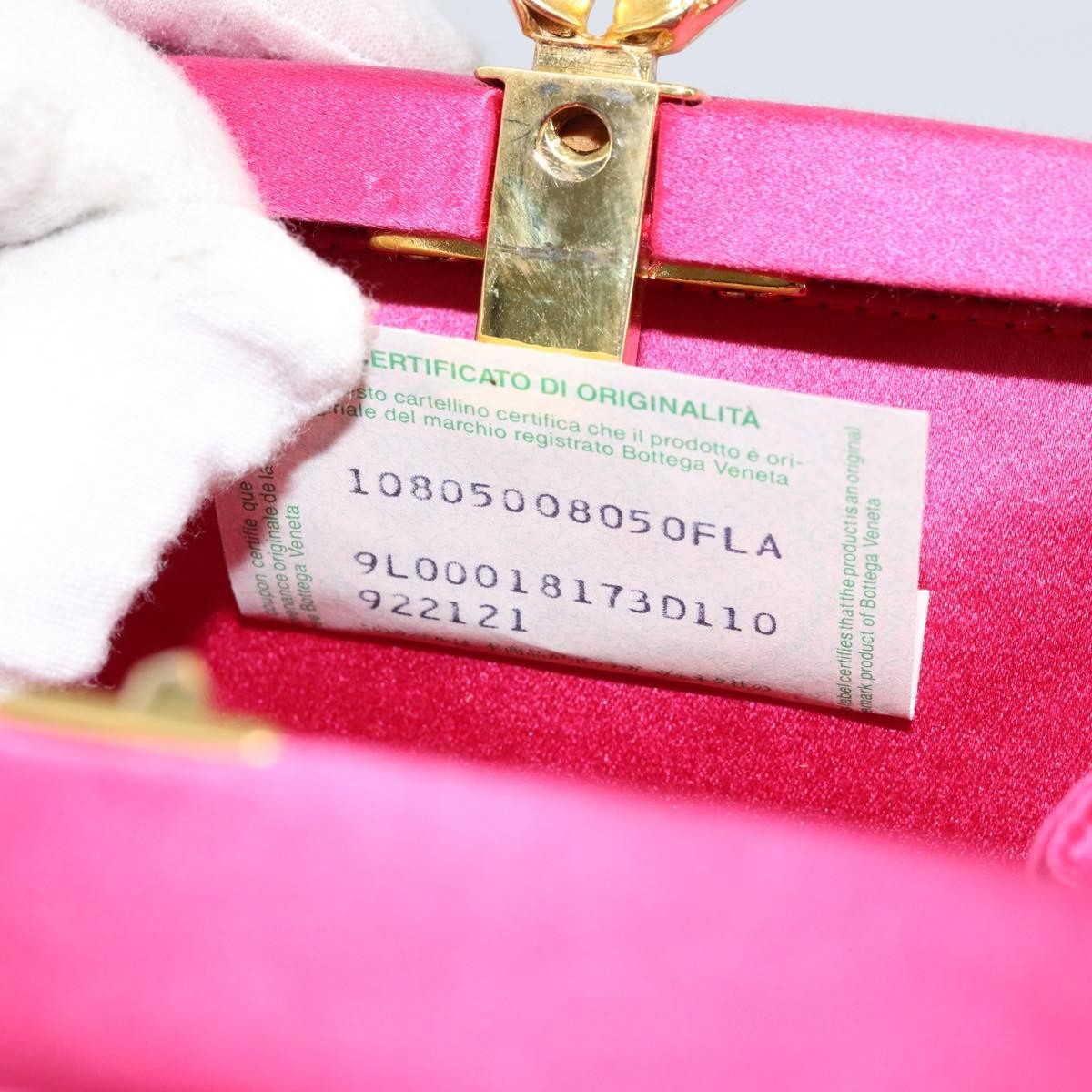 Bottega Veneta Intrecciato Clutch Bag Satin Pink Satin Clutche & Pouche Bag