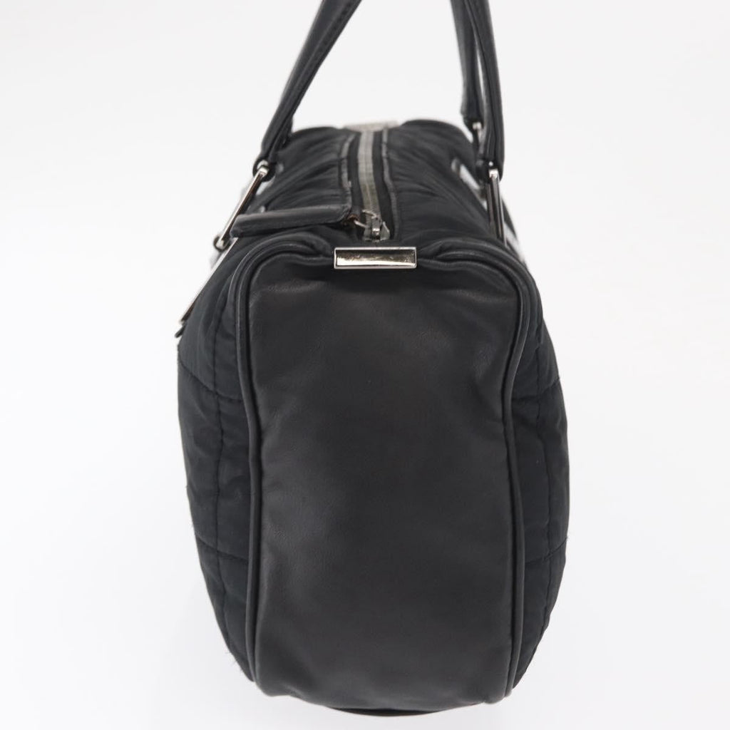 Chanel Square Stitch Boston Bag Quilted Nylon Black Nylon Travel Bag Bag
