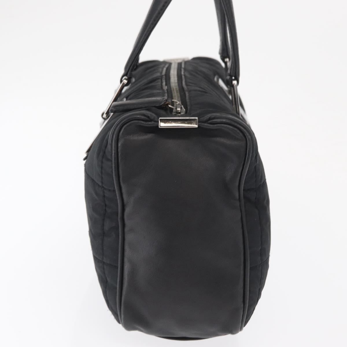 Chanel Square Stitch Boston Bag Quilted Nylon Black Nylon Travel Bag Bag
