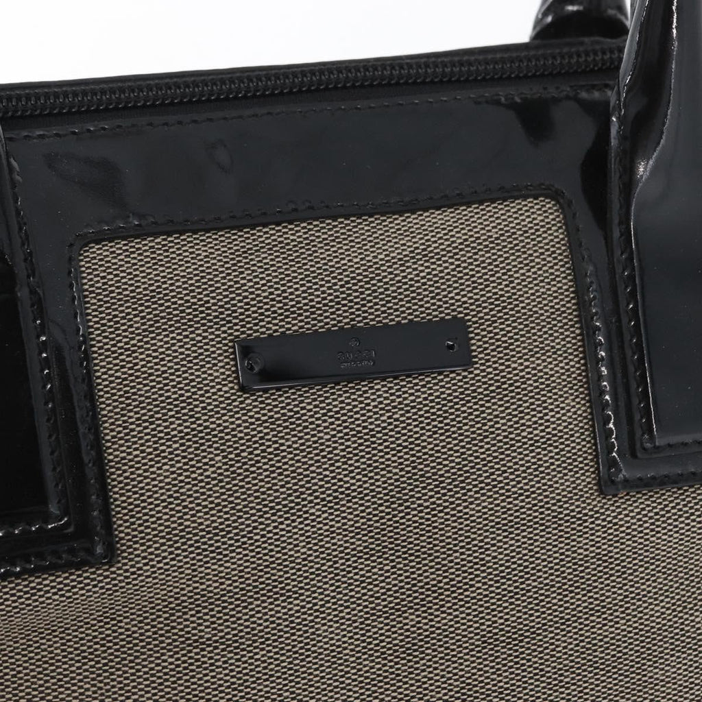 Gucci Vintage Tote Canvas Beige Canvas Tote Bag Bag (Pre-Owned)