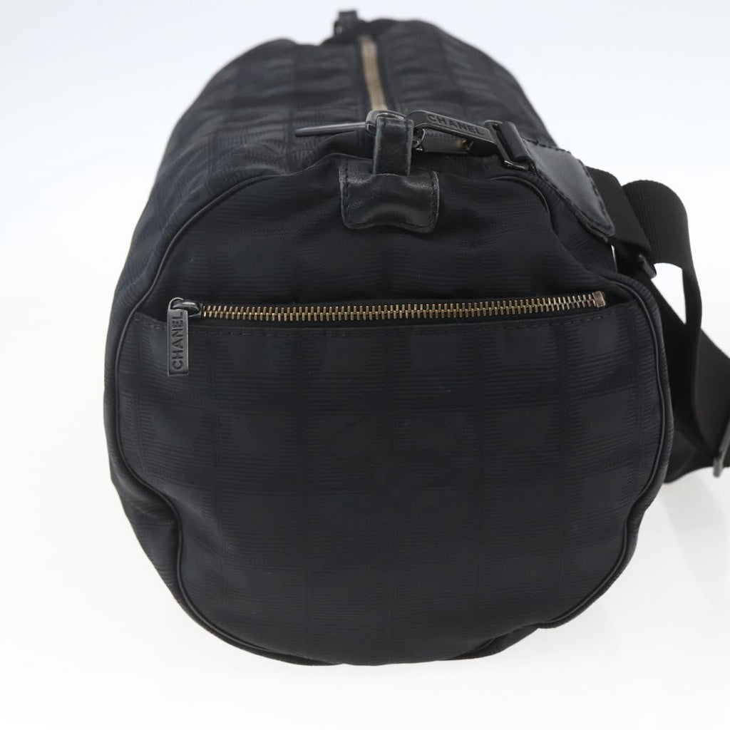 Chanel Travel Line Boston Bag Nylon Black Nylon Travel Bag Bag