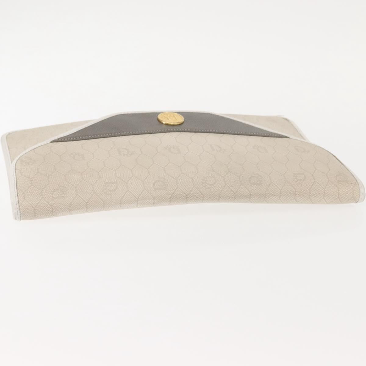 Christian Dior Vintage Honeycomb Clutch Canvas White Canvas Clutche & Pouche Bag (Pre-Owned)
