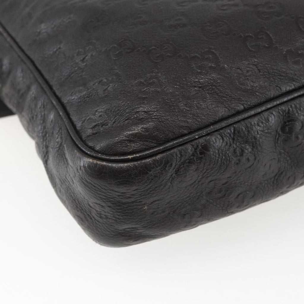 Gucci Front Zip Messenger Guccissima Leather Brown Leather Shoulder Bag Bag (Pre-Owned)