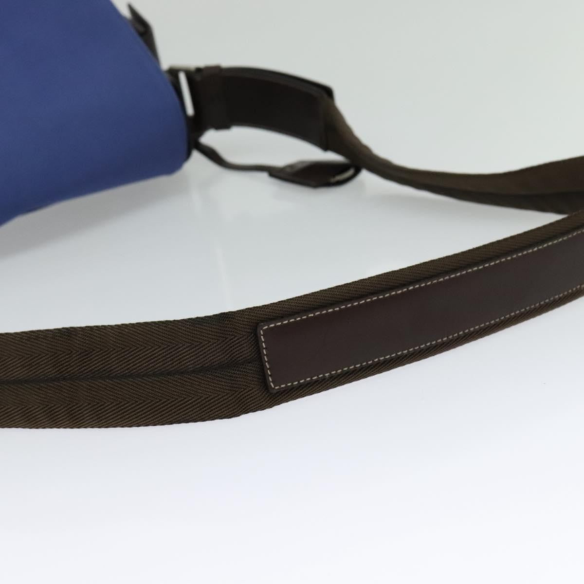 Prada Impunturato Buckle Flap Messenger Bag Canvas Blue Canvas Shoulder Bag Bag