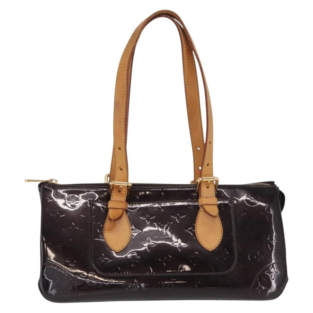 Louis Vuitton Rosewood Avenue Handbag Monogram Vernis Purple Patent_Leather Shoulder Bag