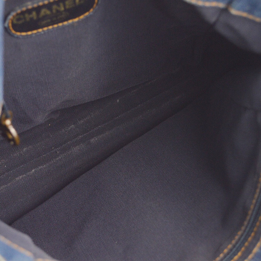 Chanel Vintage Resin Chain Tote Denim Blue Denim_Jeans Tote Bag Bag