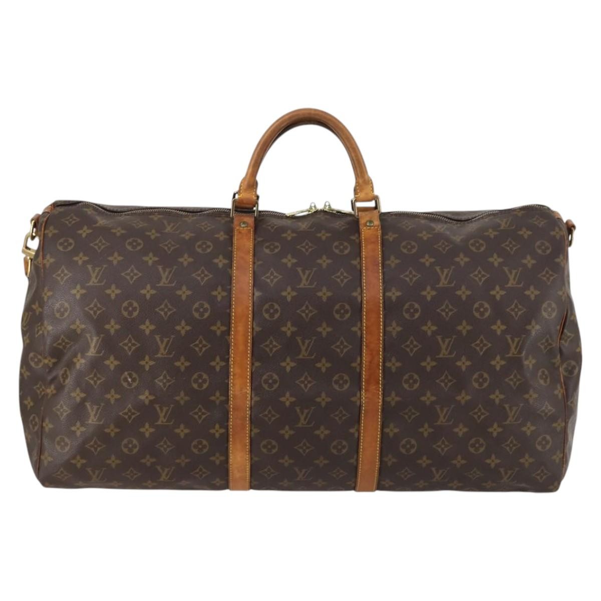 Louis Vuitton Keepall Bandouliere Bag Monogram Canvas Brown Canvas Travel Bag