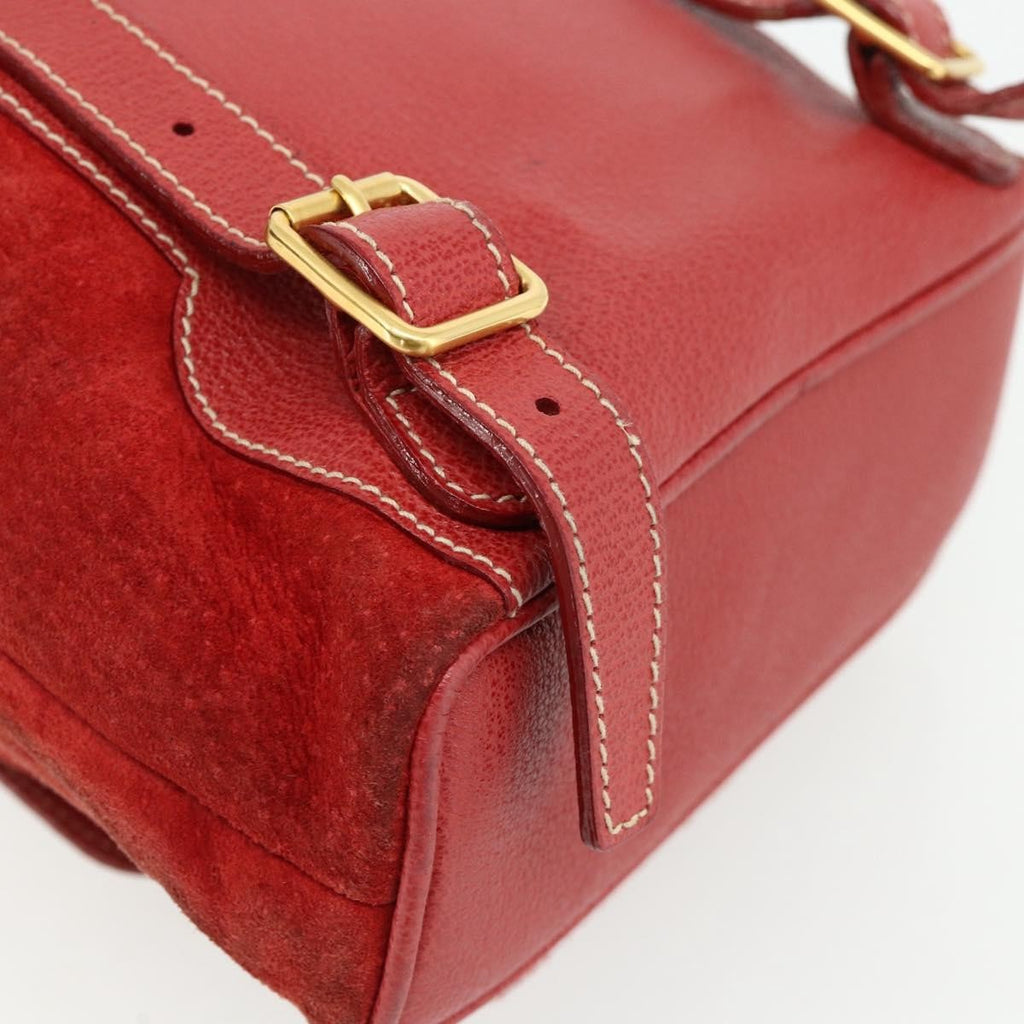 Gucci Gucci Bamboo Backpack Daim Red Suede Backpack Bag (Pre-Owned)