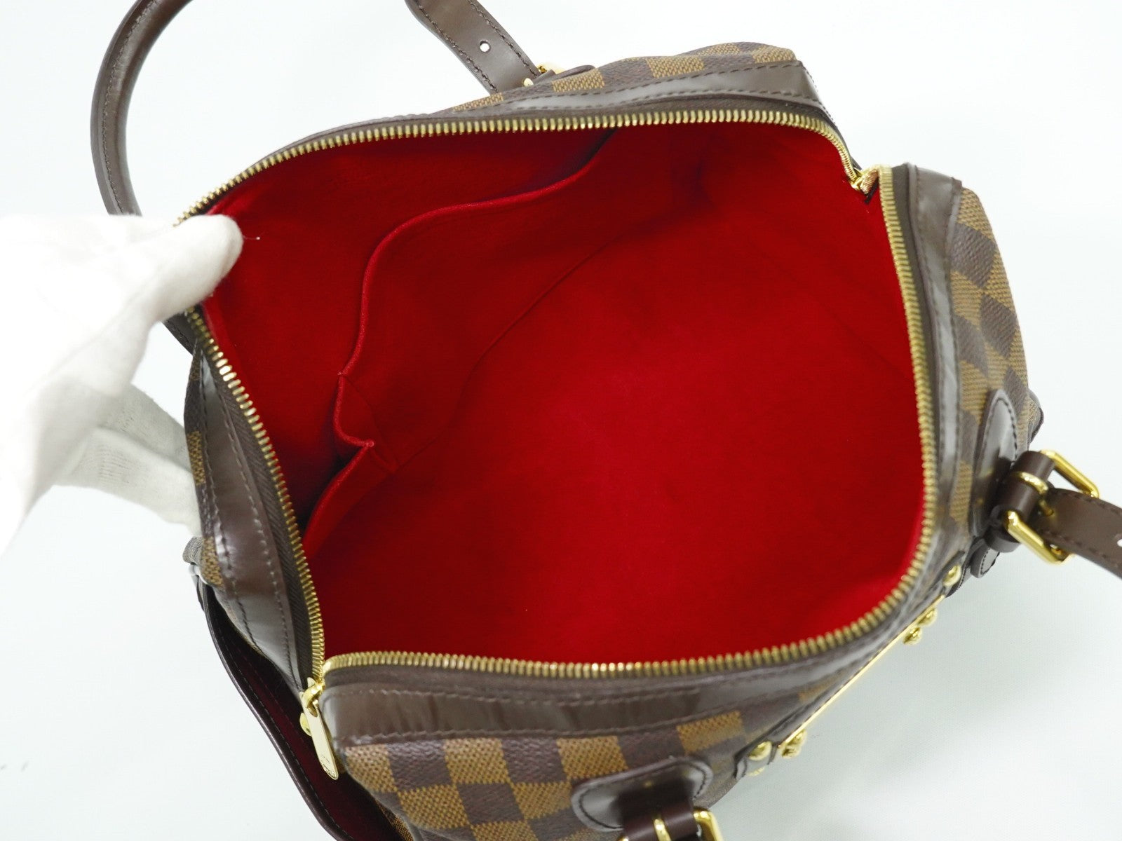 Louis Vuitton Berkeley Handbag Damier Brown Canvas Handbag