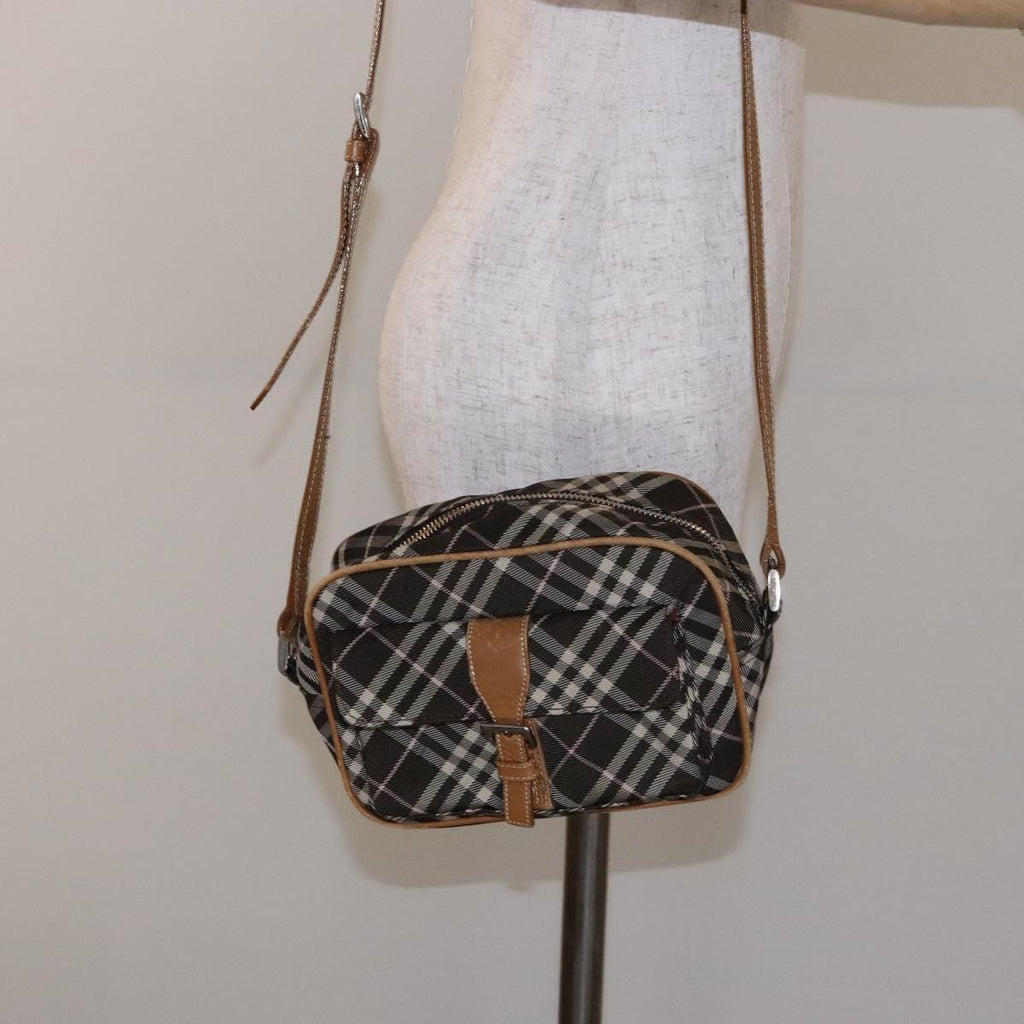 Burberry Nova Check Blue Label Canvas Brown Canvas Shoulder Bag