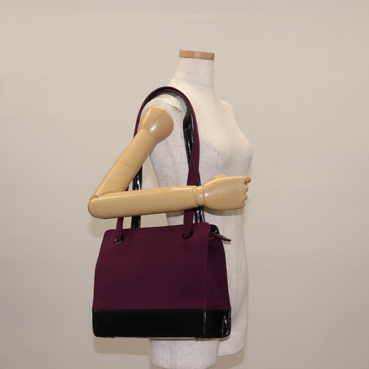 Chanel Vintage Logo Tote Cotton Purple Cotton Tote Bag Bag