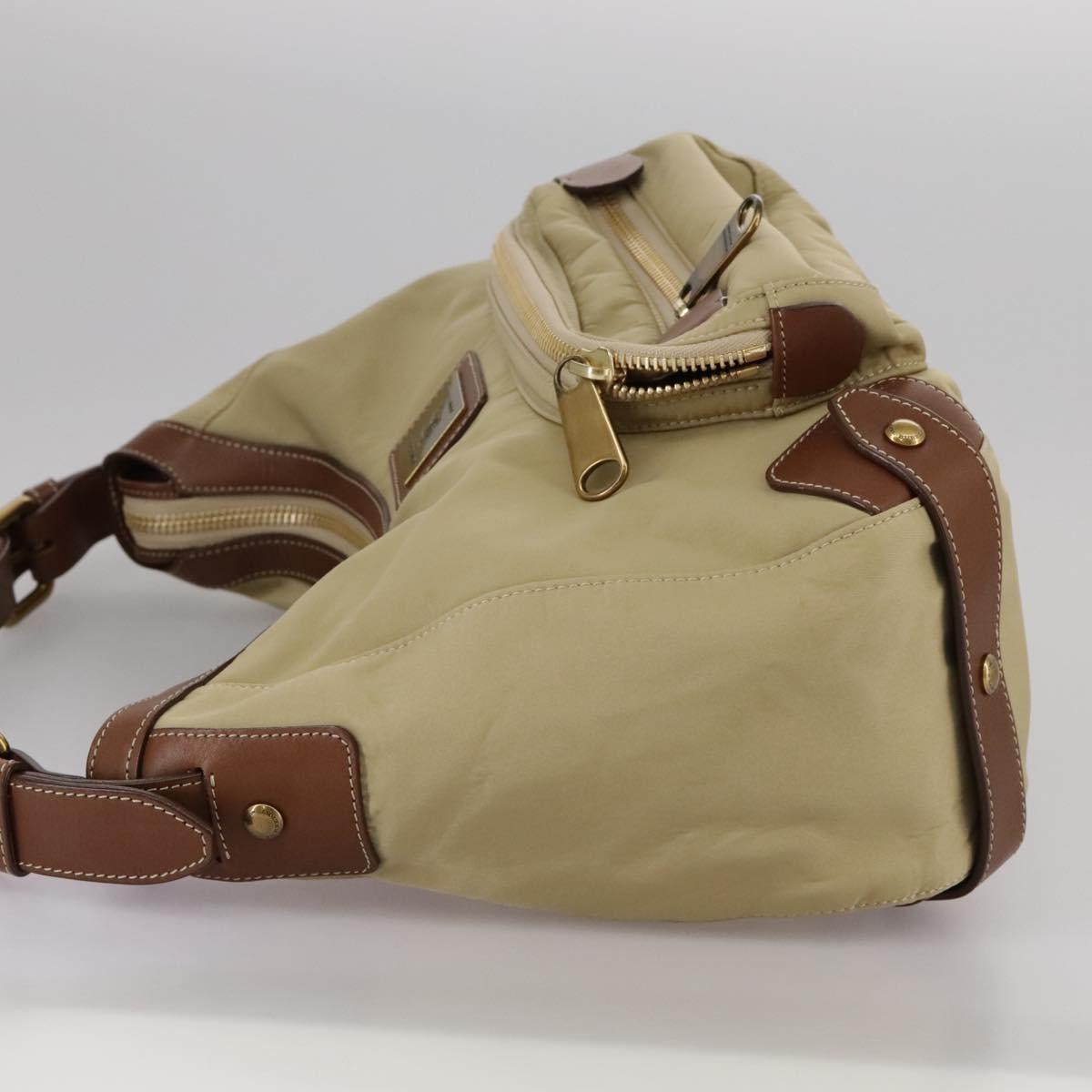 Burberry Blue Label Shoulder Bag Nylon Beige Nylon Shoulder Bag