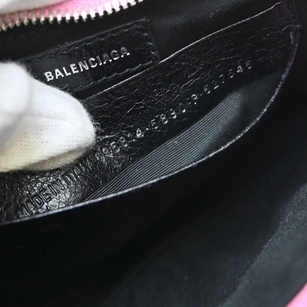 Balenciaga Le Cagole Giant Studs Shoulder Bag Printed Leather Pink Leather Shoulder Bag