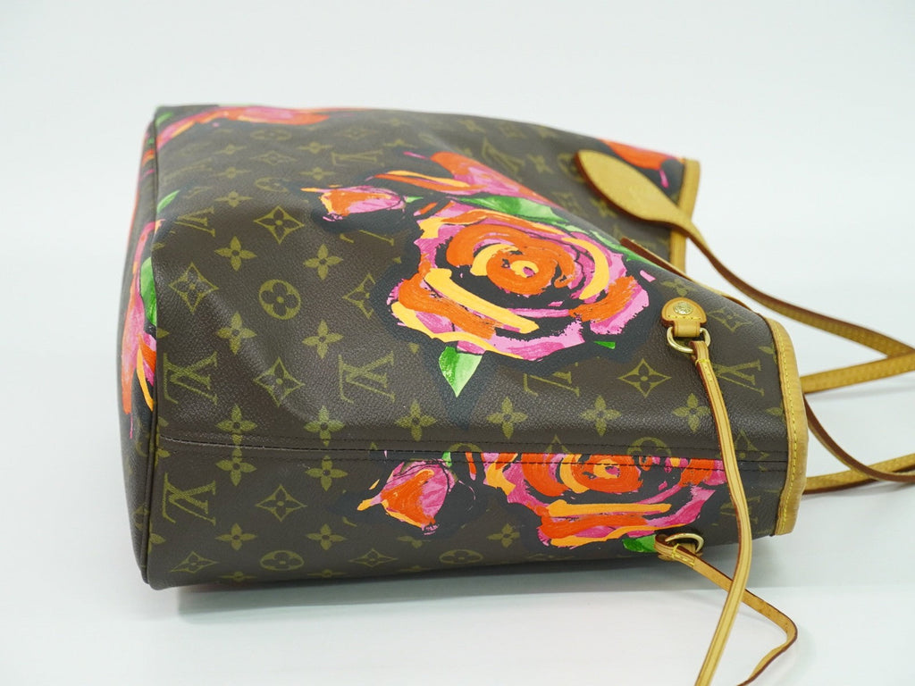 Louis Vuitton Neverfull Tote Limited Edition Monogram Roses Brown Canvas Tote Bag