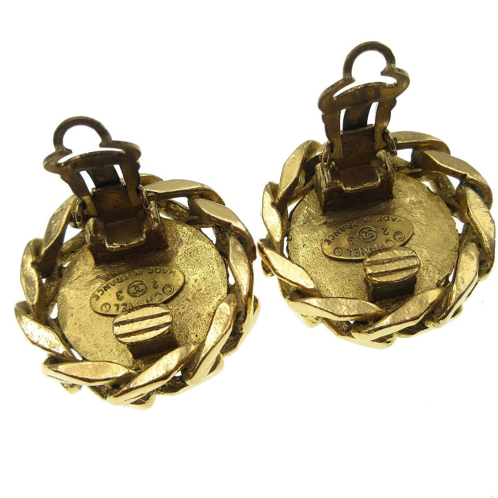 Chanel Cc Button Clip-On Earrings Metal With Faux Pearl Gold Gold_Plated Earrings Jewelry