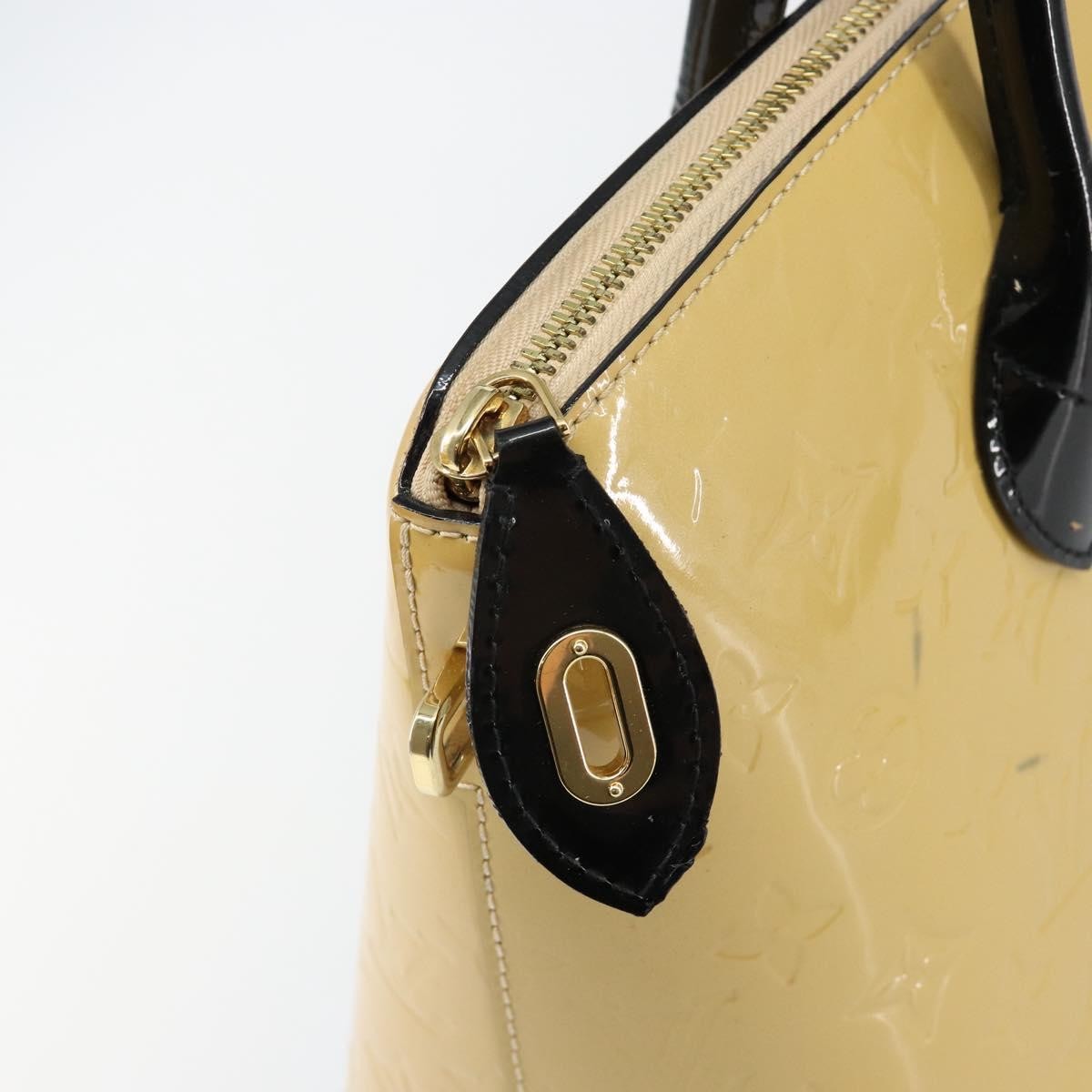 Louis Vuitton Lockit Handbag Monogram Vernis Beige Patent_Leather Tote Bag