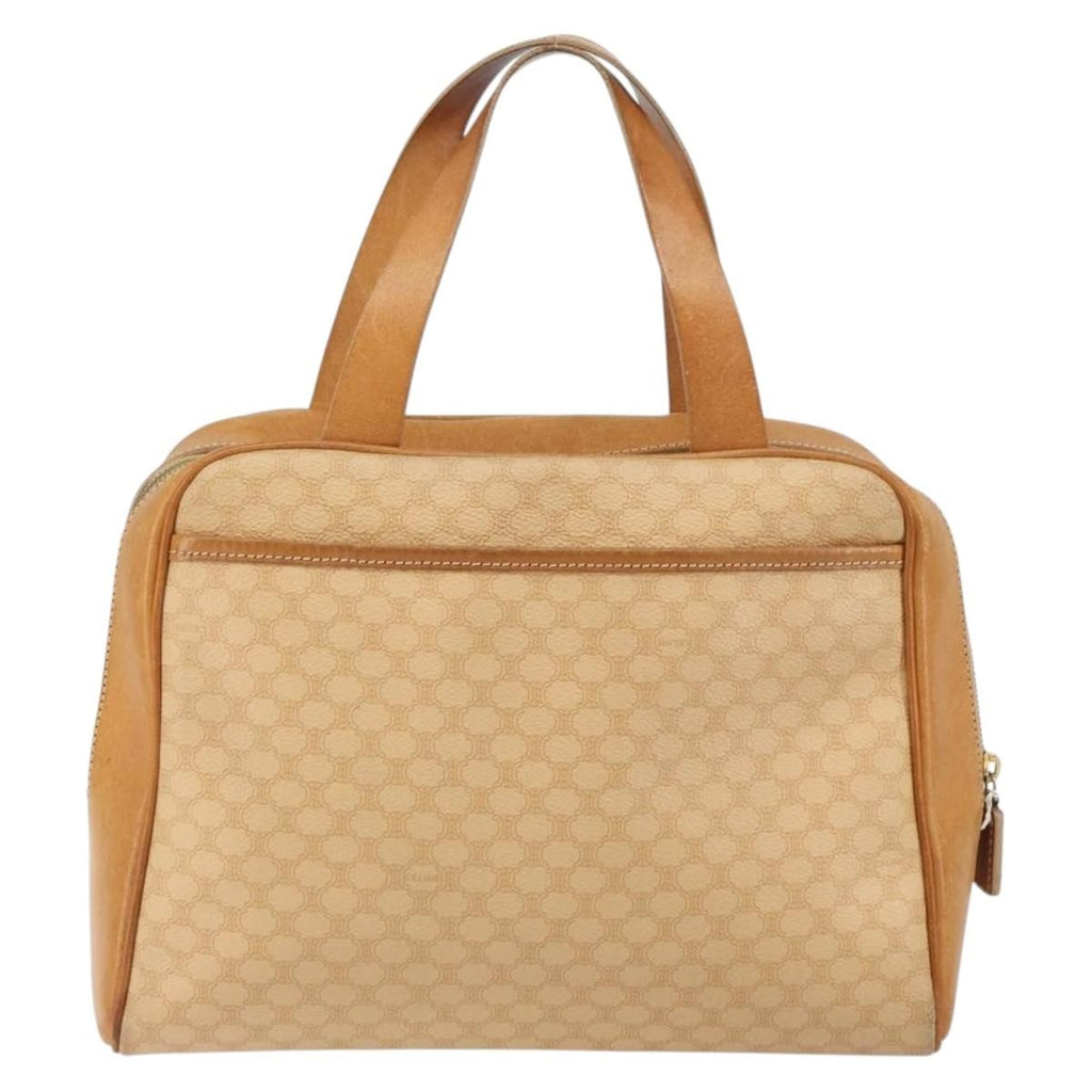 Celine Vintage Macadam Handbag Canvas And Leather Beige Canvas Handbag