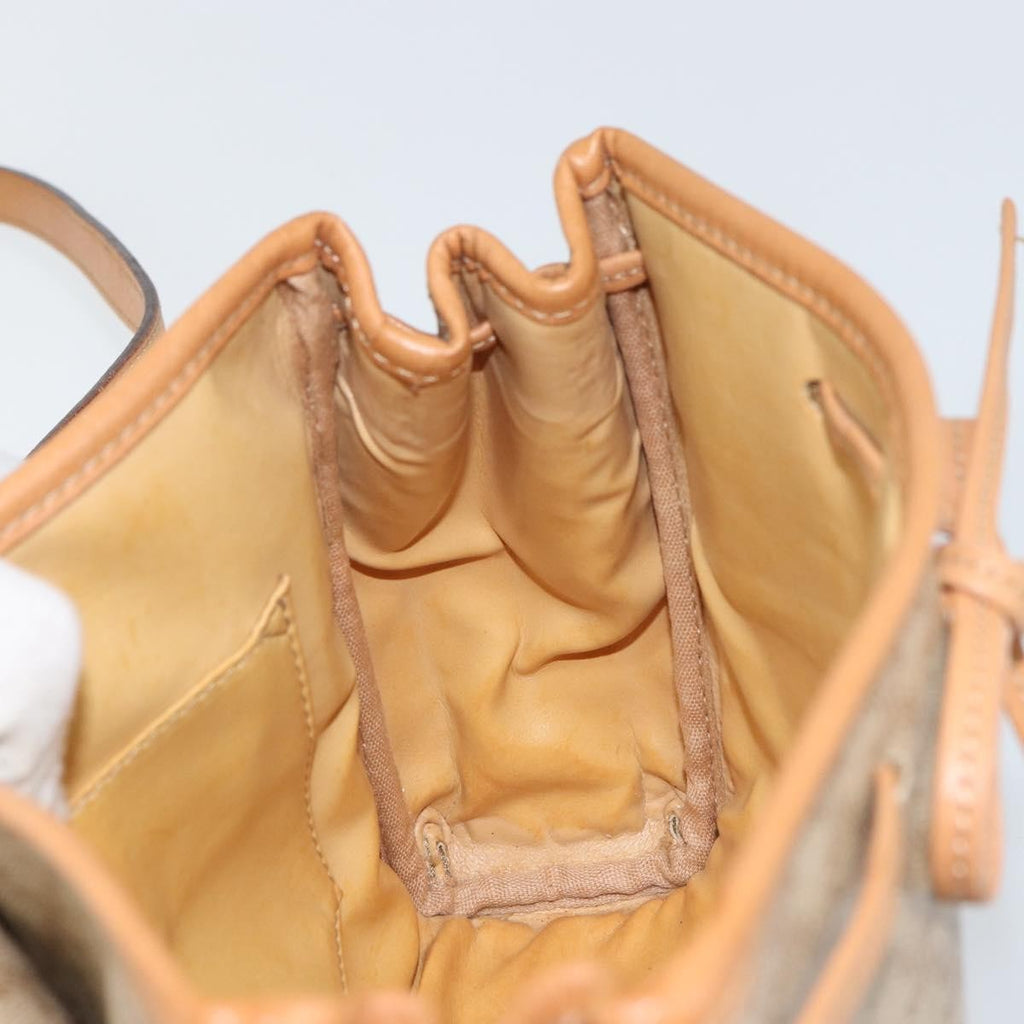 Celine Vintage Macadam Shoulder Bag Canvas And Leather Beige Canvas Shoulder Bag Bag