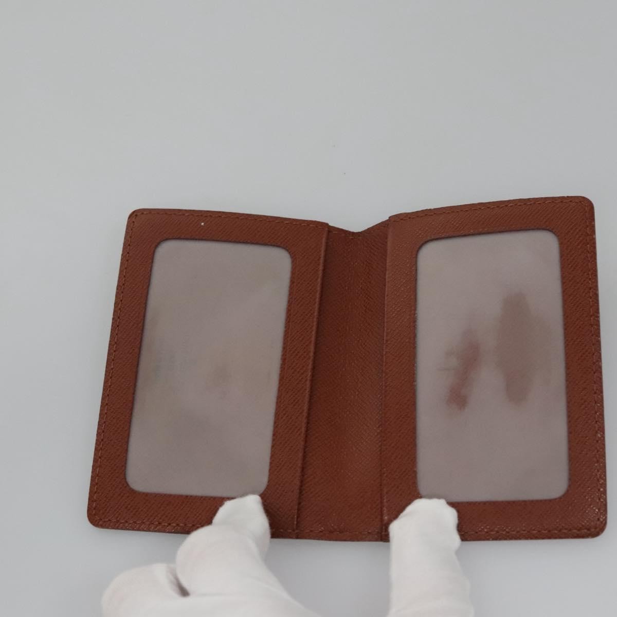 Louis Vuitton Vertical Id Card Holder Canvas Brown Canvas Card Holders Accessory