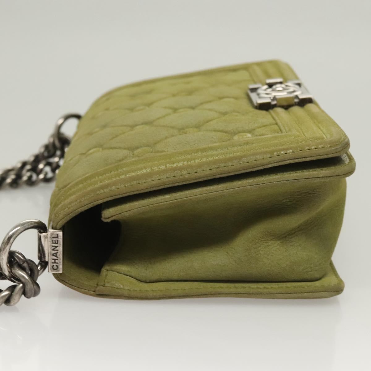 Chanel Celtic Boy Flap Bag Suede Green Suede Shoulder Bag Bag