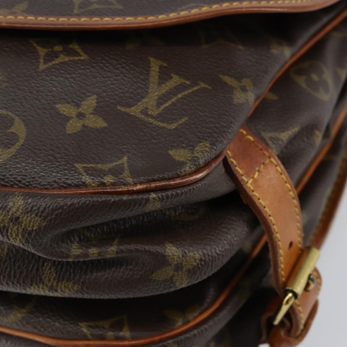 Louis Vuitton Saumur Handbag Monogram Canvas Brown Canvas Shoulder Bag