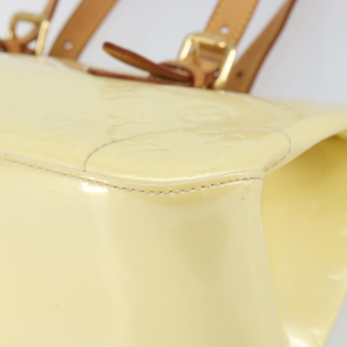 Louis Vuitton Rosewood Avenue Handbag Monogram Vernis Beige Patent_Leather Handbag