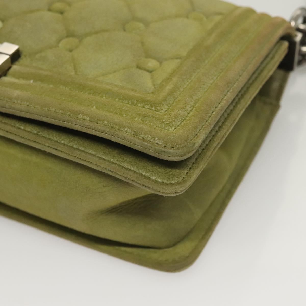 Chanel Celtic Boy Flap Bag Suede Green Suede Shoulder Bag Bag