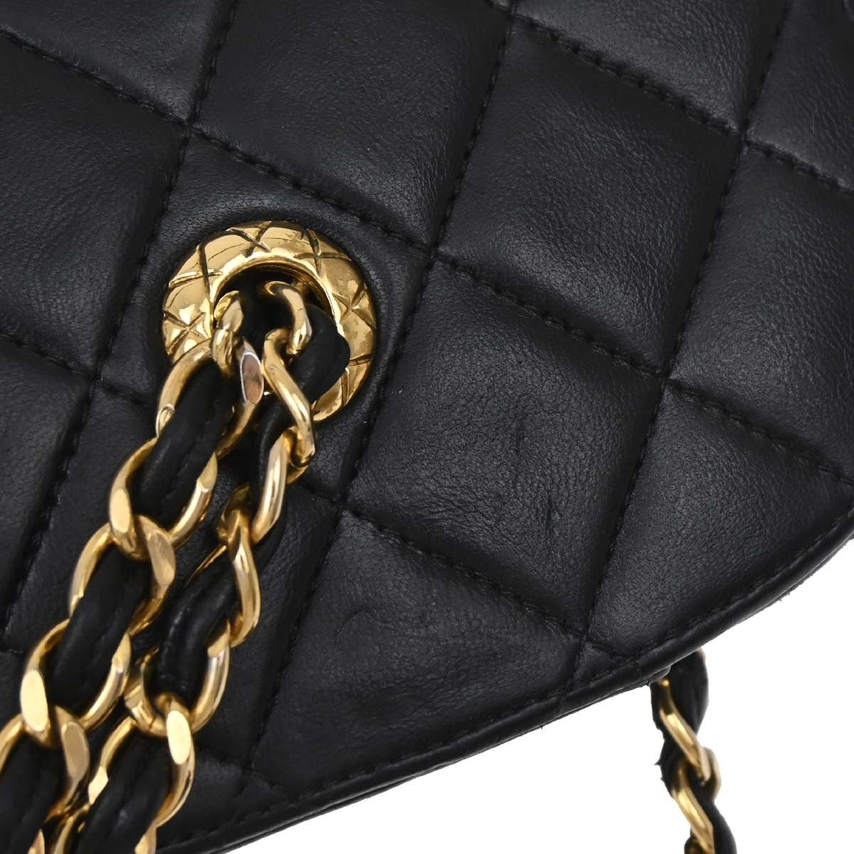 Chanel Vintage Box Zip Tassel Bag Quilted Lambskin Black Leather Shoulder Bag Bag