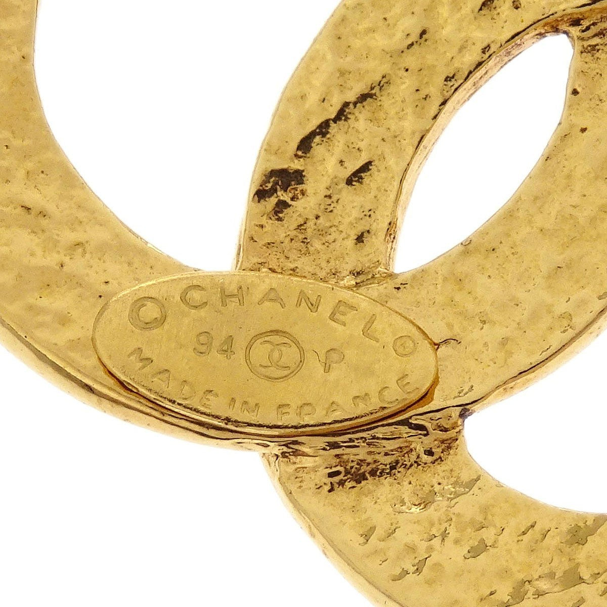 Chanel Vintage Cc Pendent Necklace Plated Metal Gold Gold_Plated Necklace Jewelry
