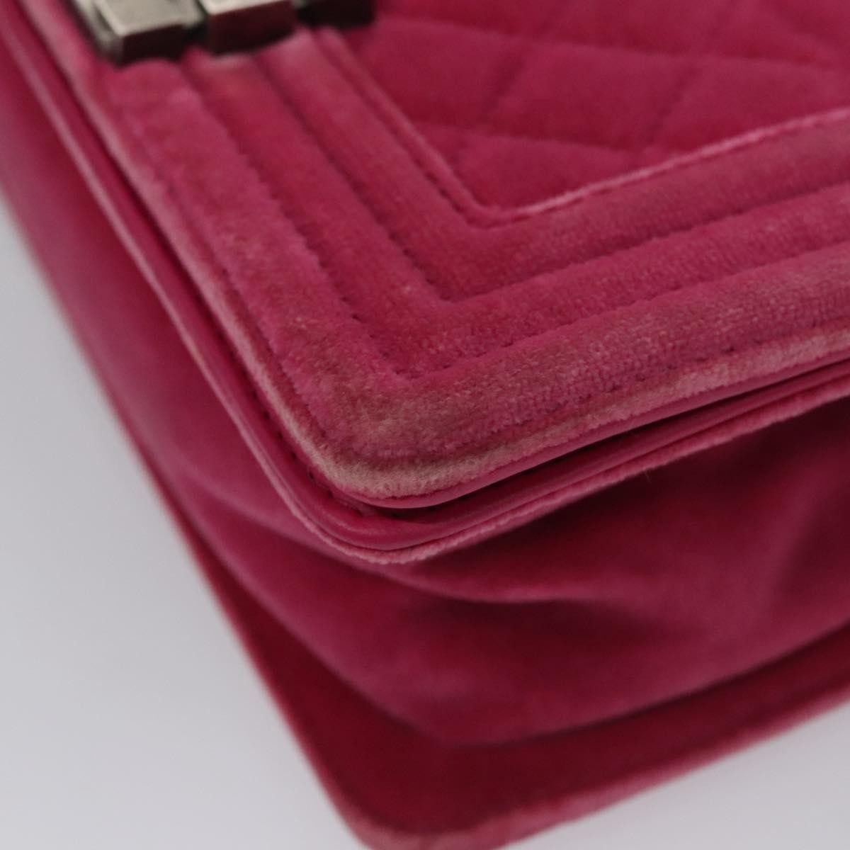 Chanel Boy Flap Bag Quilted Velvet Pink Velvet Shoulder Bag Bag