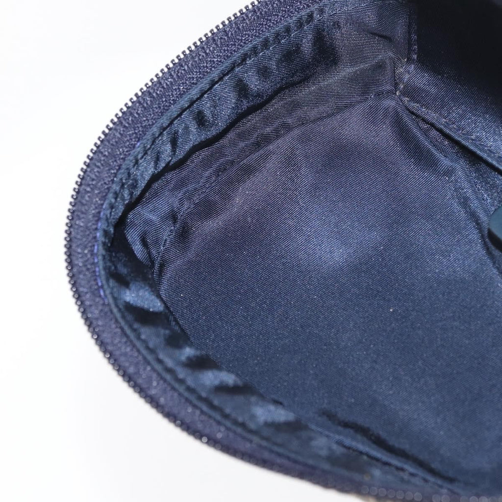 Christian Dior Vintage Saddle Coin Purse Diorissimo Canvas Navy Canvas Clutche & Pouche Bag (Pre-Owned)