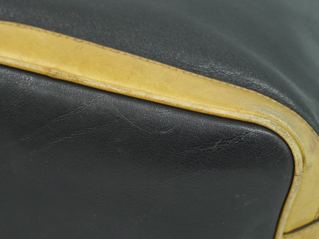 Celine Bucket Sangle Black And Brown Leather Black Leather Shoulder Bag Bag