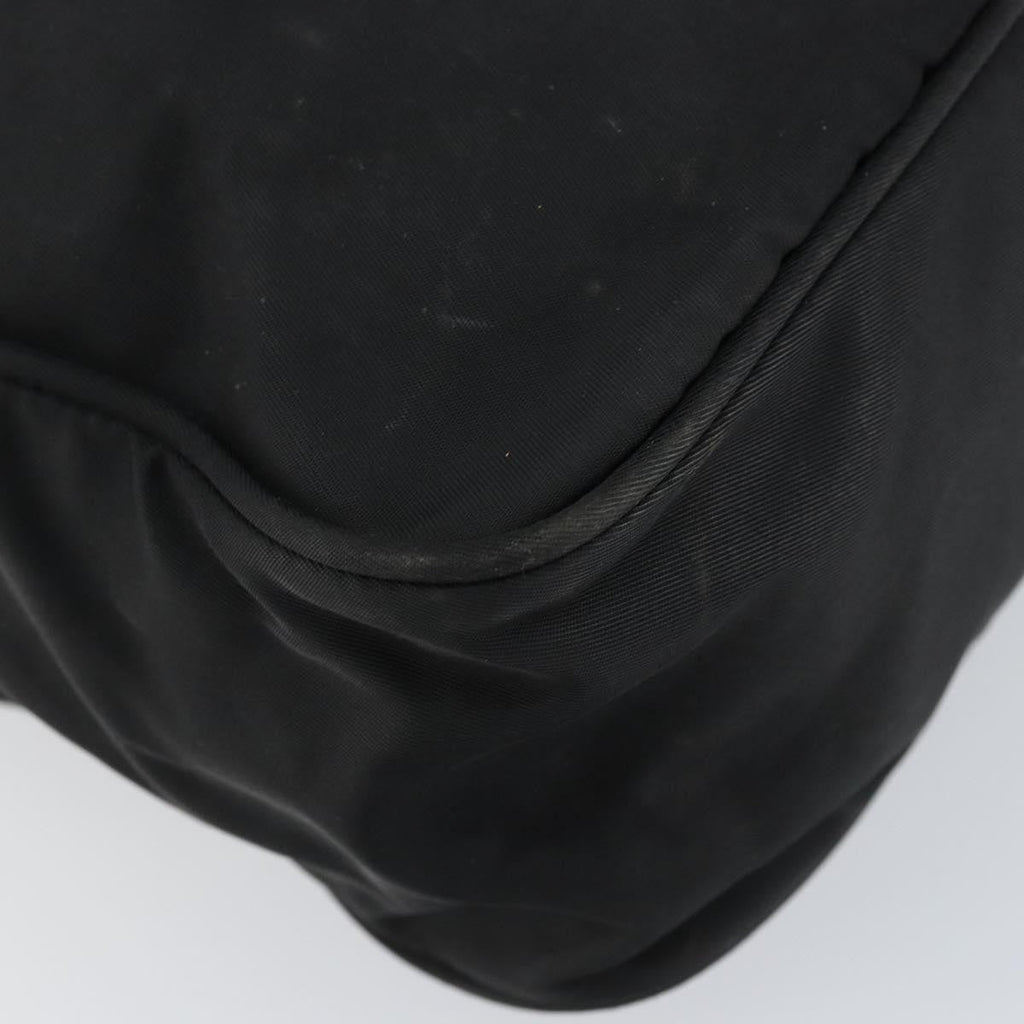 Prada Front Pocket Zip Messenger Bag Tessuto With Saffiano Leather Black Nylon Shoulder Bag Bag
