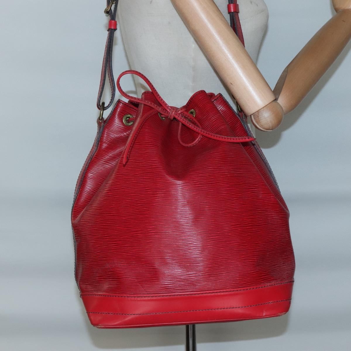 Louis Vuitton Noe Handbag Epi Leather Red Leather Bag