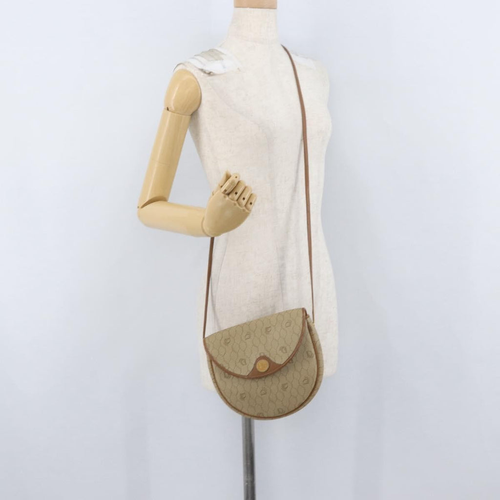 Christian Dior Vintage Honeycomb Flap Crossbody Bag Canvas And Leather Beige Canvas Shoulder Bag Bag (Pre-Owned)