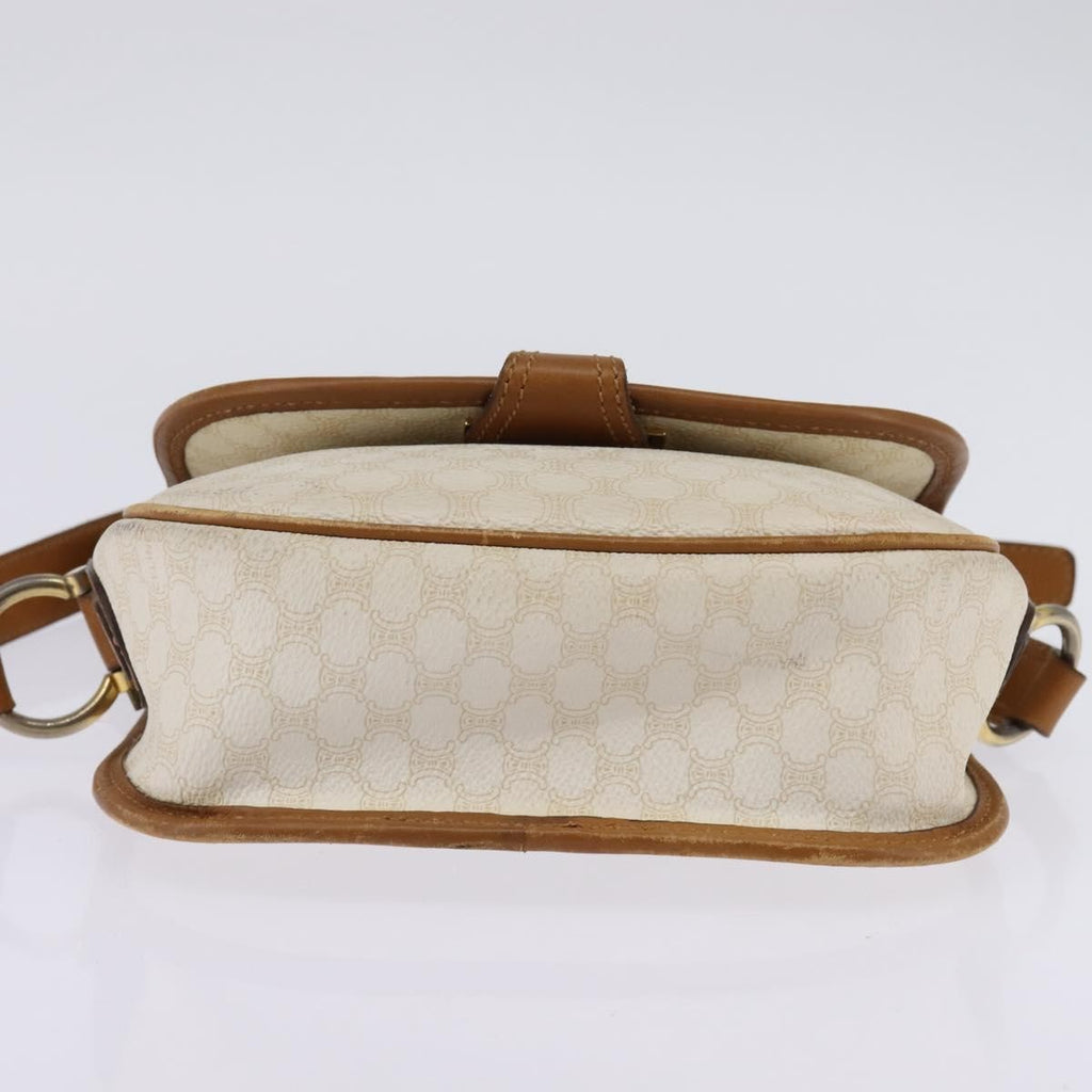 Celine Vintage Macadam Shoulder Bag Canvas And Leather Ecru Canvas Shoulder Bag Bag