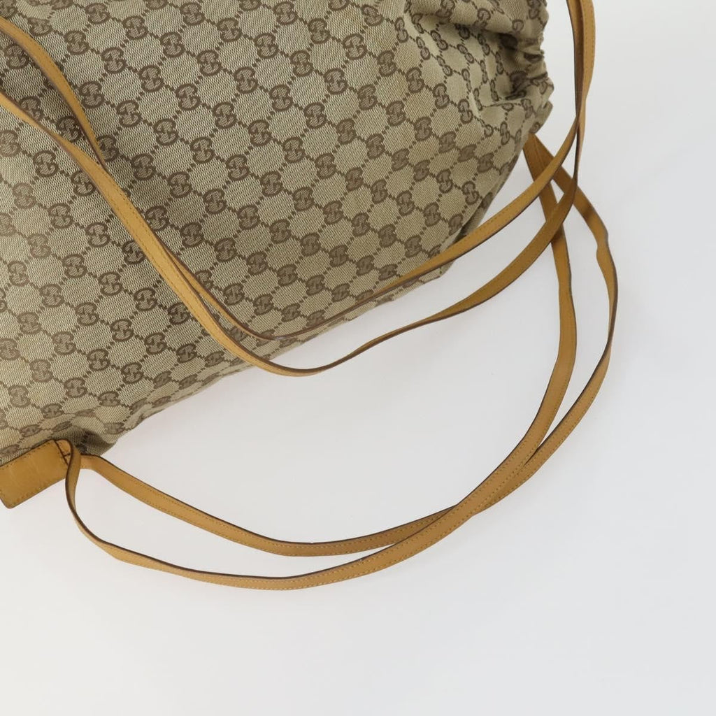 Gucci Drawstring Backpack Gg Canvas Beige Canvas Backpack Bag (Pre-Owned)