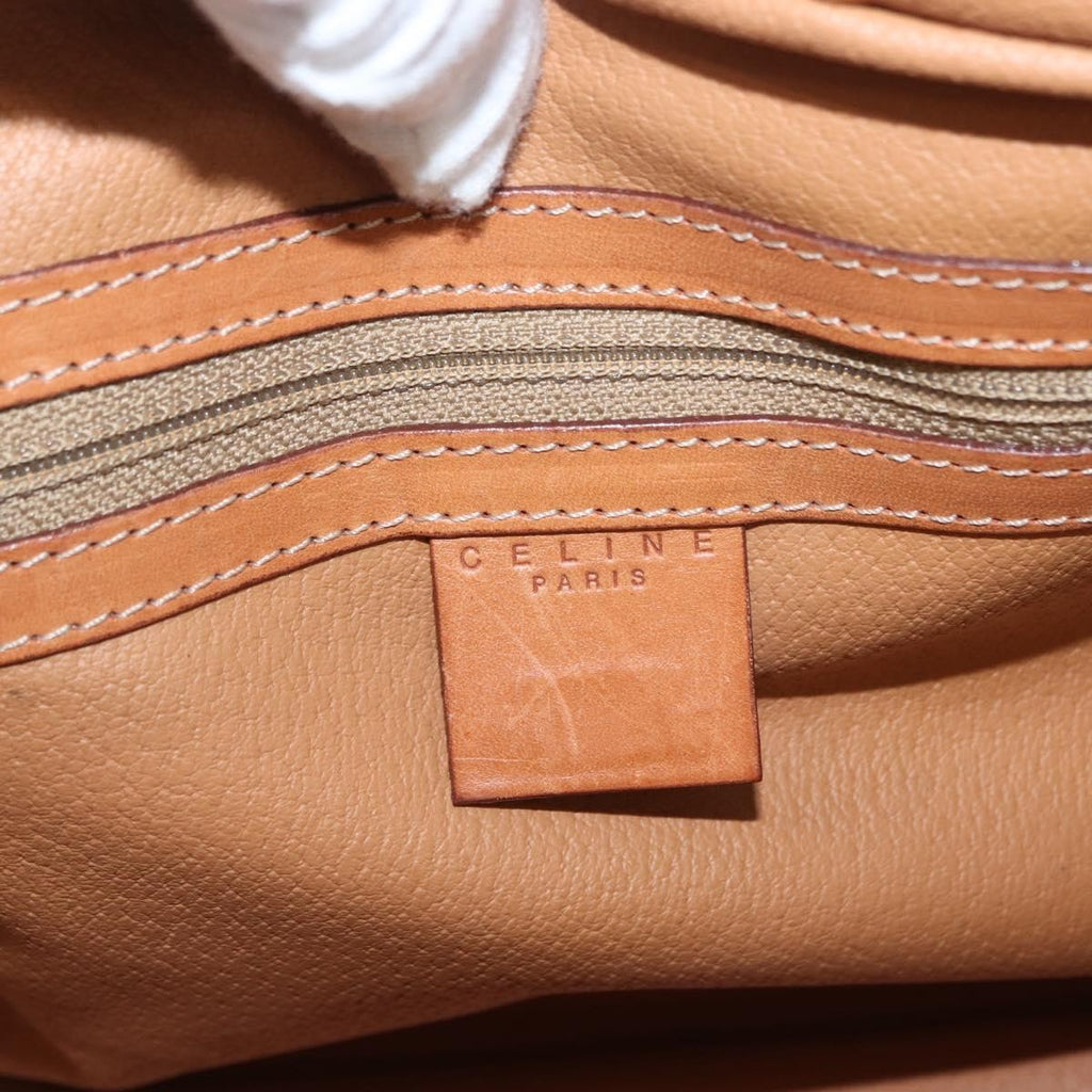 Celine Vintage Macadam Handbag Canvas And Leather Brown Canvas Handbag